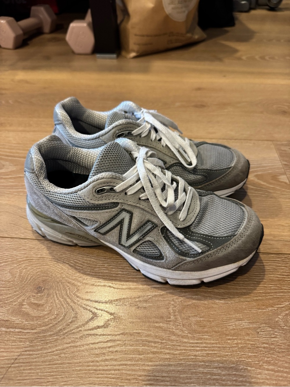 New Balance 990V4 Gray Women’s Sneakers with White Accents